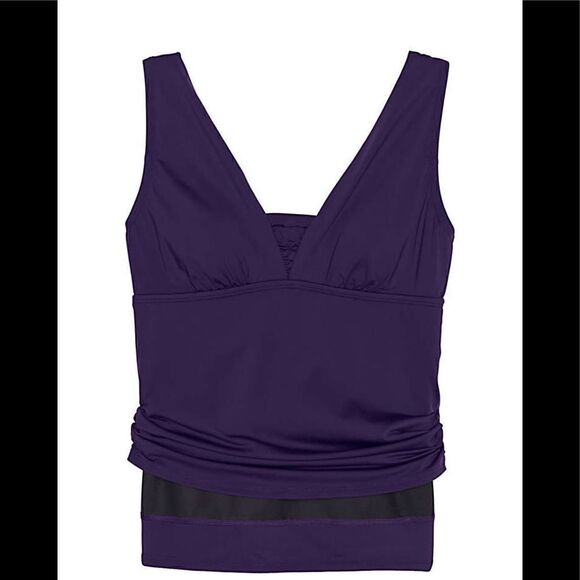 Land’s End Plus Standard Control Lining Grecian Tankini BLACK or Blackberry Var - Picture 6 of 11